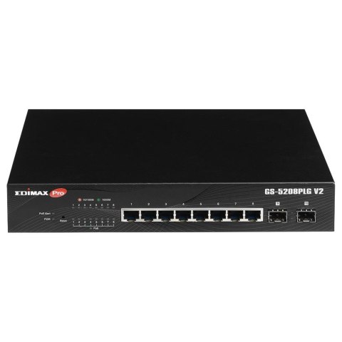 Switch zarządzalny Edimax GS-5208PLG V2 Web Smart 8x1GbE PoE 2xSFP Uplink