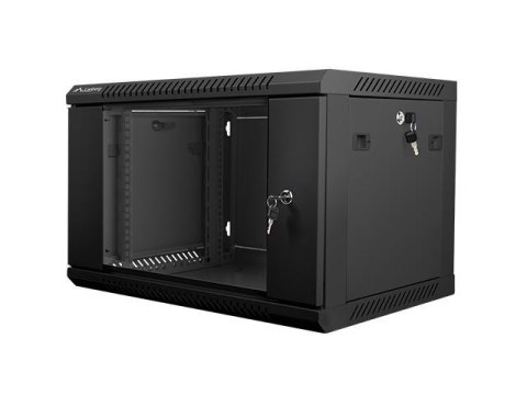Szafa instalacyjna Rack wisząca 19" 6U 600x450 czarna Lanberg (flat pack)