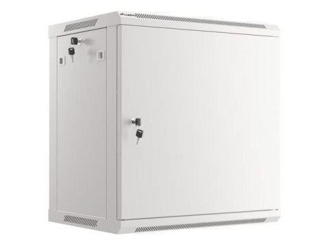 Szafa instalacyjna Rack wisząca 19" 12U 600x450 szara drzwi metalowe Lanberg (flat pack)