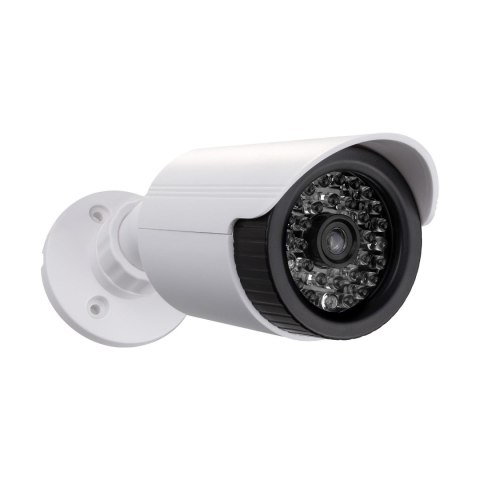 Atrapa kamery tubowej Maclean IR1800 W, diody IR LED, biała, zasilanie 2xAA (brak w zestawie), ABS