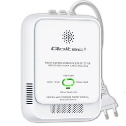 Czujnik tlenku węgla Qoltec (czadu) | detektor CO | alarm 85dB | LED