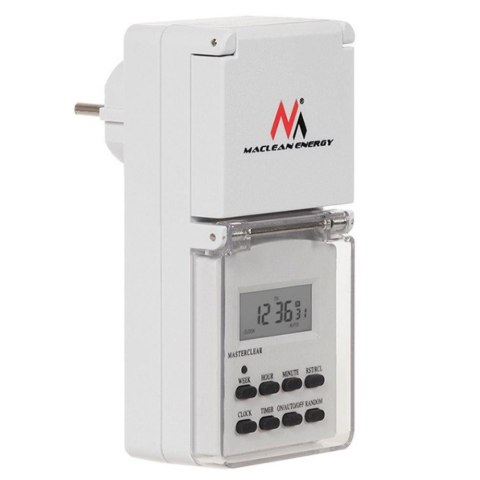 Timer cyfrowy Maclean MCE08 zewnętrzny 10 programów funkcja losowa 3600W max 156 programów