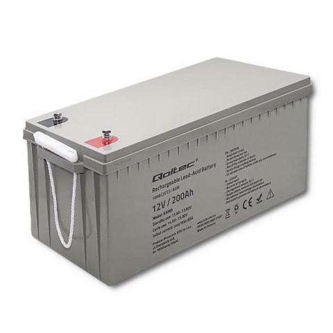Akumulator AGM Qoltec 12V | 200Ah | 54,1kg
