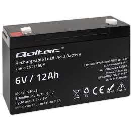 Akumulator AGM Qoltec 6V | 12Ah