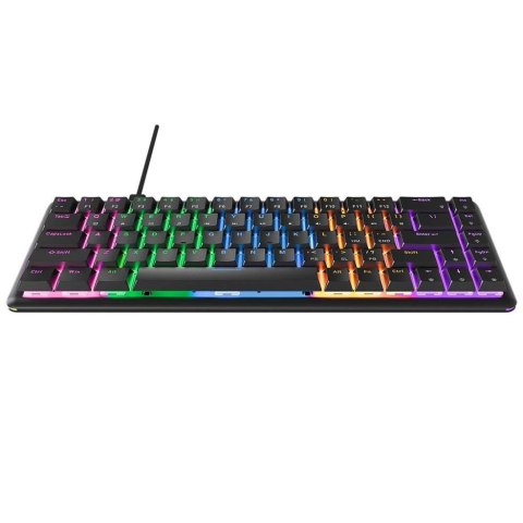 Klawiatura przewodowa Rampage REBEL-BLACKBS gamingowa mechaniczna Rainbow Light, niski profil