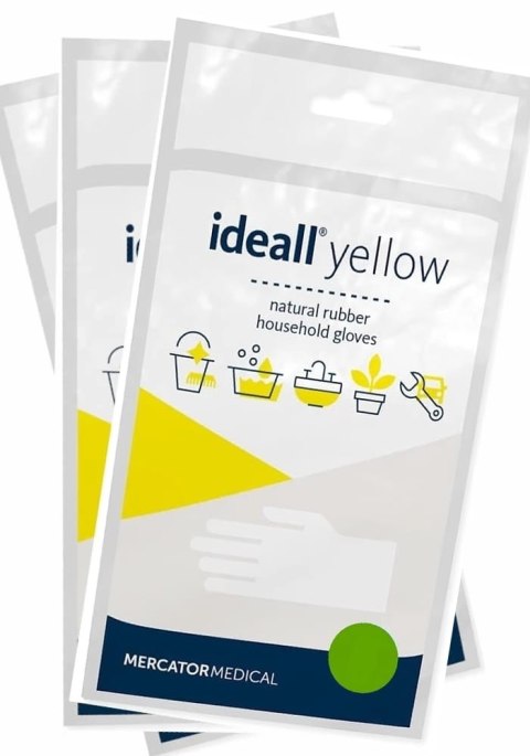 Rękawice Gospodarcze Lateksowe / Żółte / Ideall Yellow - 120 par (M 7-8)