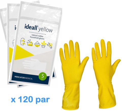 Rękawice Gospodarcze Lateksowe / Żółte / Ideall Yellow - 120 par (M 7-8)