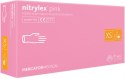 Rękawice Nitrylowe 100 sztuk / Różowe / Nitrylex Pink (M 7-8)
