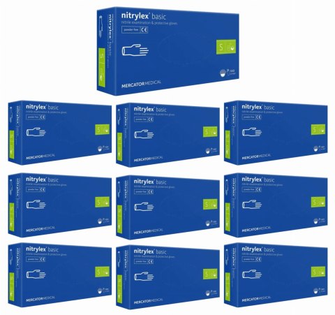 Rękawice Nitrylowe 100 szt. Nitrylex Basic Dark Blue - 10 kpl. (XS 5-6)
