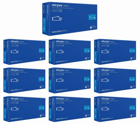 Rękawice Nitrylowe 100 szt. Nitrylex Basic Dark Blue - 10 kpl. (XS 5-6)