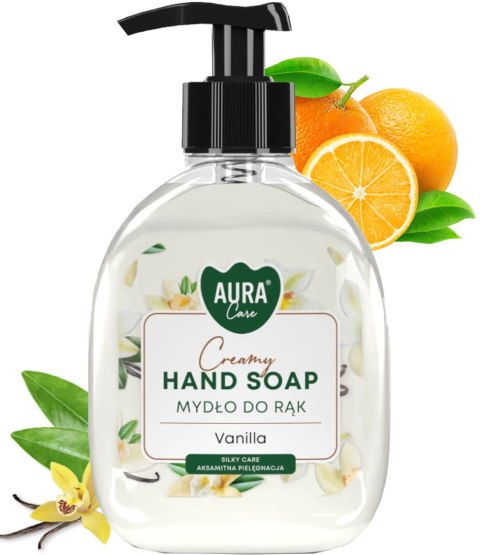 Zestaw 3x300 ml AURA Care Mydło Do Rąk Z Dozownikiem Lawenda Róża Wanilia