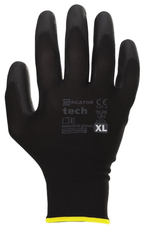 Rękawice Robocze MERCATOR Tech Black+Black PU - 1 Para (9 - L)