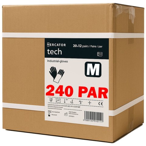 Rękawice Robocze MERCATOR Tech Black+Black PU - 240 Par (10 - XL)