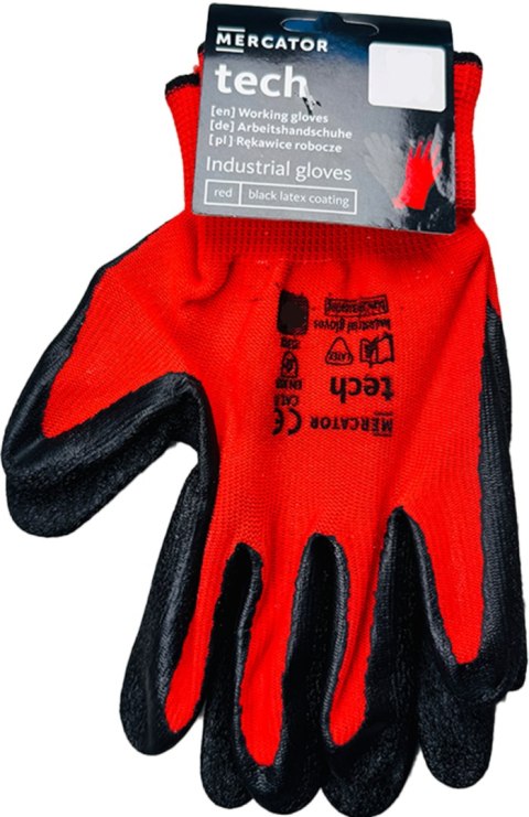 Rękawice Robocze MERCATOR Tech Red+Black Latex - 1 Para (10 - XL)