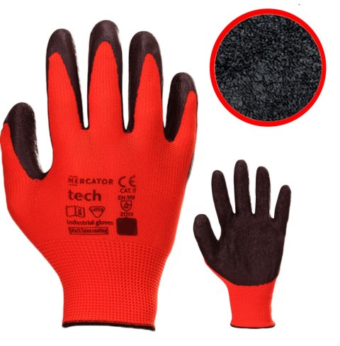 Rękawice Robocze MERCATOR Tech Red+Black Latex - 240 Par (10 - XL)