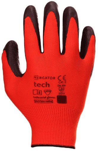 Rękawice Robocze MERCATOR Tech Red+Black Latex - 240 Par (7 - S)