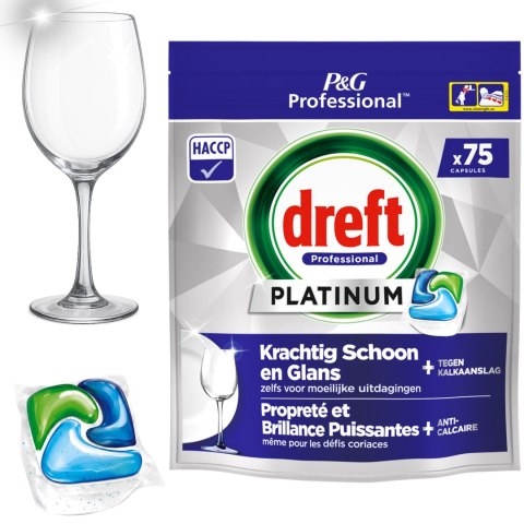 Dreft Professional Kapsułki Do Zmywarki Platinum All in One Regular 75 szt.