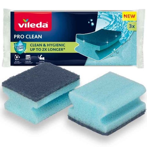 Zmywak profilowany z enzymami Vileda Pro Clean 3 szt.
