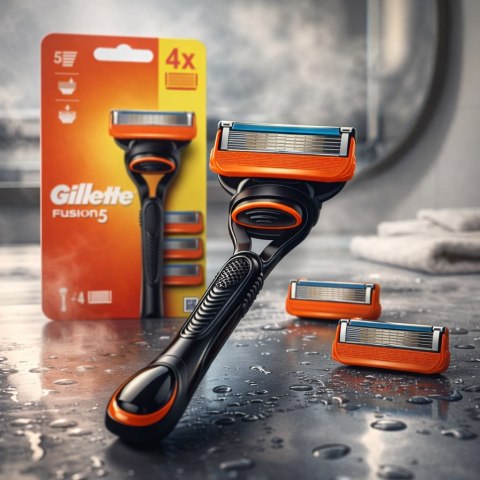 Gillette Fusion5 Maszynka Do Golenia Dla Mężczyzn Plus 4 Ostrza Wymienne