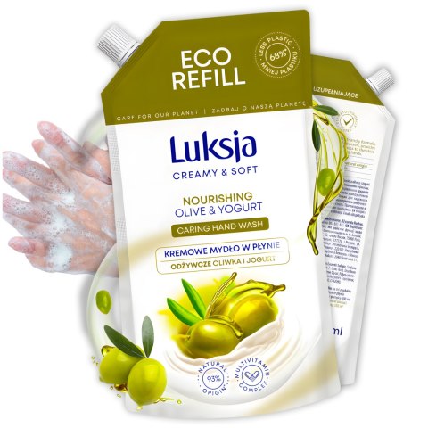 LUKSJA Kremowe Mydło W Płynie Oliwka i Jogurt 900 ml