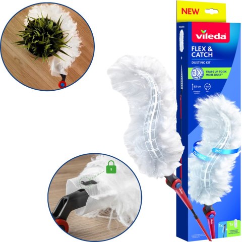 Miotełka do kurzu z długą rączką + 1 wkład Vileda Flex&Catch