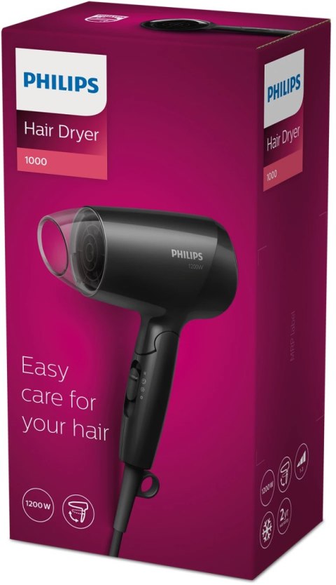 Philips BHC010/10 Suszarka Do Włosów 1200W Składana Turystyczna Czarna