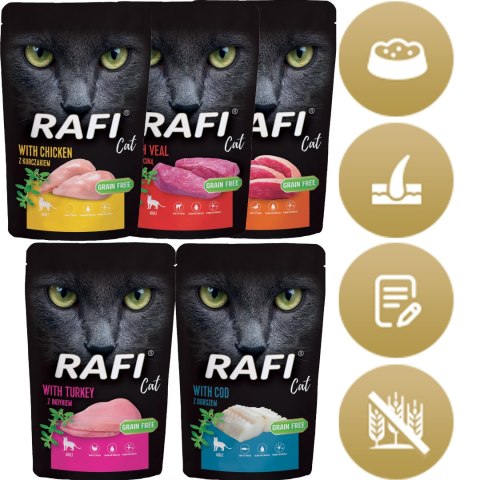 Zestaw RAFI Karma Mokra Pasztet Dla Kotów MIX Smaków 100g x 25 szt.