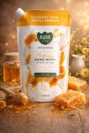 AURA Care Mydło Do Rąk Uzupełniające Mleko i Miód 1000 ml AHW-002-006