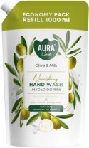 AURA Care Mydło Do Rąk Uzupełniające Oliwka i Mleko 1000 ml AHW-002-005
