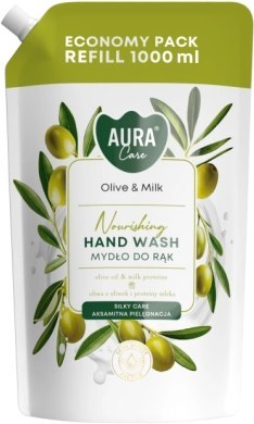 AURA Care Mydło Do Rąk Uzupełniające Oliwka i Mleko 1000 ml AHW-002-005