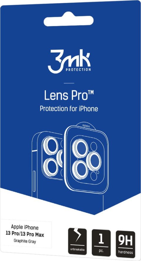 Apple iPhone 13 Pro/13 Pro Max - 3mk Lens Protection Pro Graphite Gray