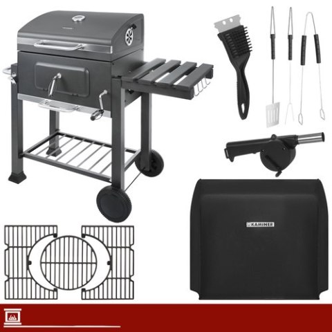 Grill Ogrodowy Z Pokrywą 116x70x110cm Kaminer