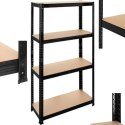 Regał Magazynowy PAKO Czarny 150x75x30 4 Półki 700 Kg