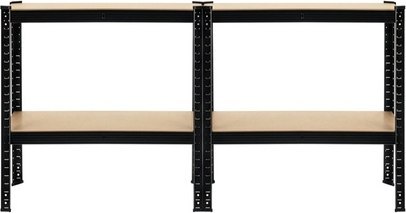 Regał Magazynowy PAKO Czarny 150x75x30 4 Półki 700 Kg
