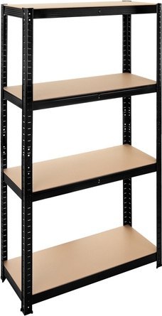 Regał Magazynowy PAKO Czarny 150x75x30 4 Półki 700 Kg