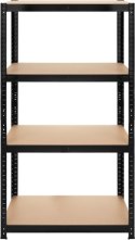 Regał Magazynowy PAKO Czarny 150x75x30 4 Półki 700 Kg