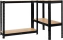 Regał Magazynowy PAKO Czarny 150x75x30 4 Półki 700 Kg