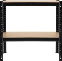 Regał Magazynowy PAKO Czarny 150x75x30 4 Półki 700 Kg