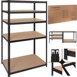 Regał Magazynowy PAKO Czarny 180x100x60 5 Półek 1000 Kg