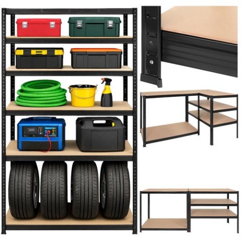 Regał Magazynowy PAKO Czarny 180x100x60 5 Półek 1000 Kg