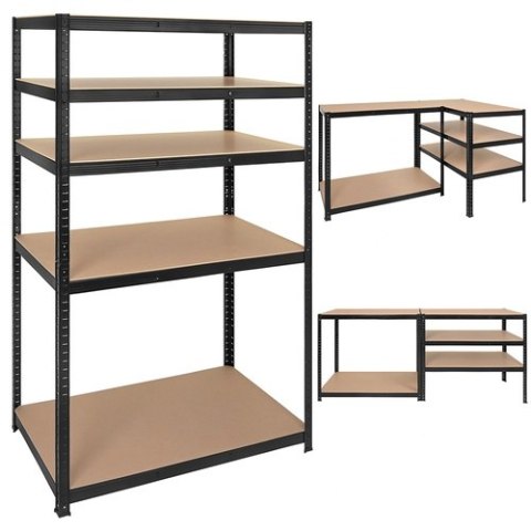 Regał Magazynowy PAKO Czarny 180x100x60 5 Półek 1000 Kg