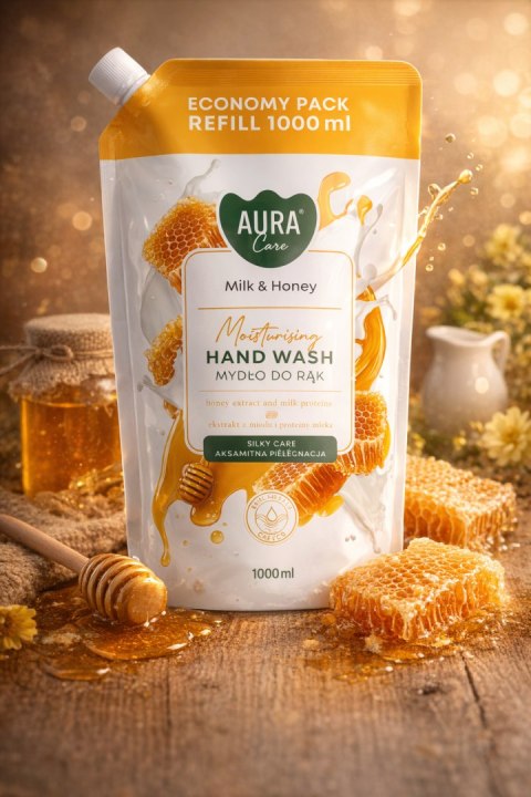 Zestaw 5x1000 ml AURA Care Mydło Do Rąk Uzupełniające MIX