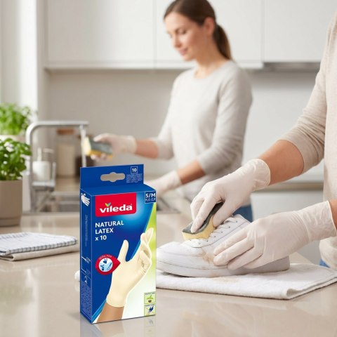 Rękawice lateksowe Vileda Natural Latex S/M 10 szt.