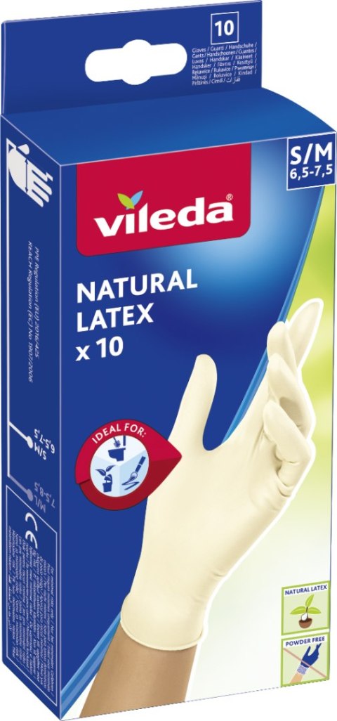 Rękawice lateksowe Vileda Natural Latex S/M 10 szt.