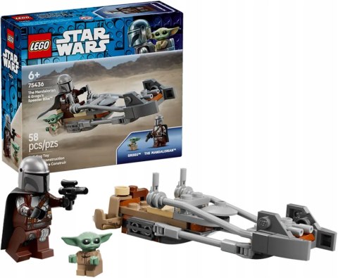 75436 - LEGO Star Wars - Śmigacz Mandalorianina i Grogu