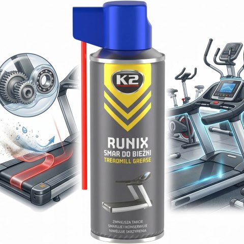 K2 RUNIX Smar Silikonowy Do Bieżni I Sprzętu Fitness W Sprayu 400ml B420