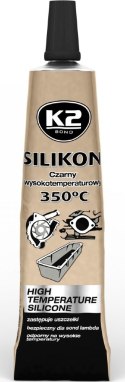 K2 SILIKON CZARNY Luz Uszczelka Wysokotemperaturowa +350°C 21g Tubka B205N