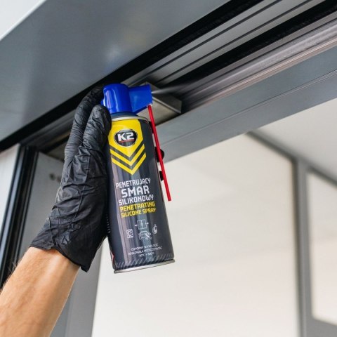 K2 SMAR SILIKONOWY Preparat Do Zawiasów Zamków Gumy I Tworzyw 400ml B430