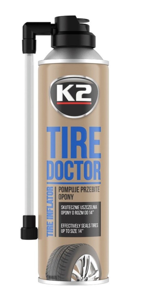 K2 TIRE DOKTOR Uszczelniacz Do Opon Aut Koło Zapasowe W Sprayu 400ml B310
