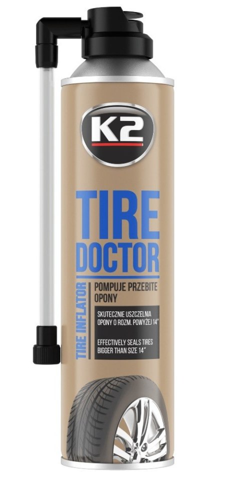 K2 TIRE DOKTOR Uszczelniacz Do Opon Aut Koło Zapasowe W Sprayu 500ml B311